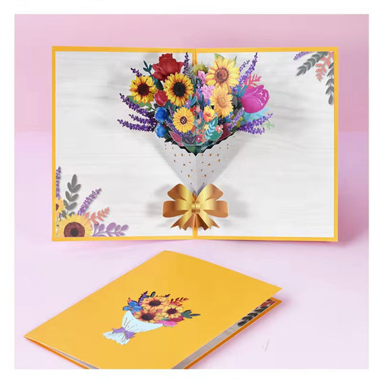 🌼 3D Creative Flowers Greeting Card – Sun Bouquet