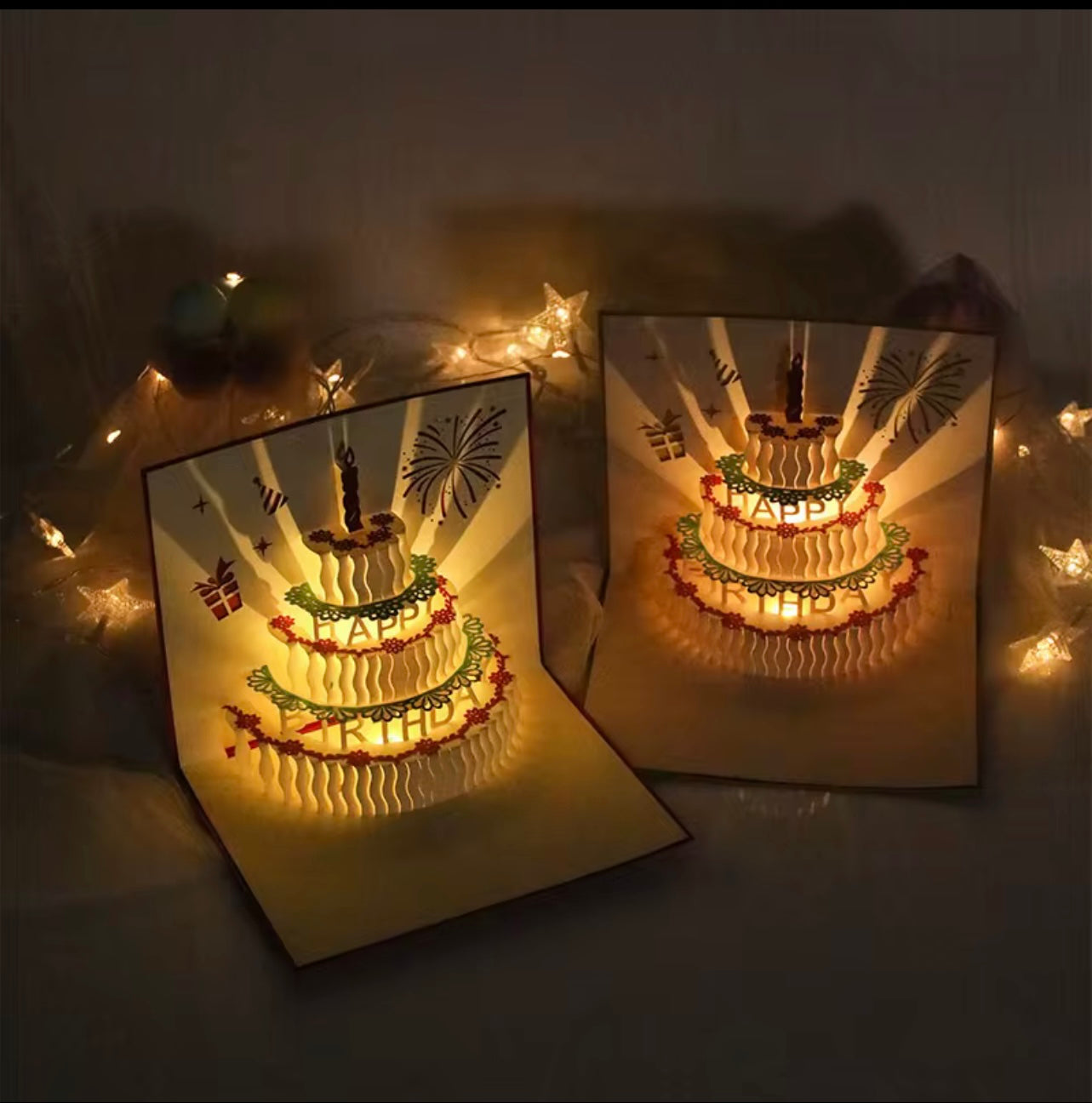 3D Birthday Pop-up Cake Card – With or Without Music & Light