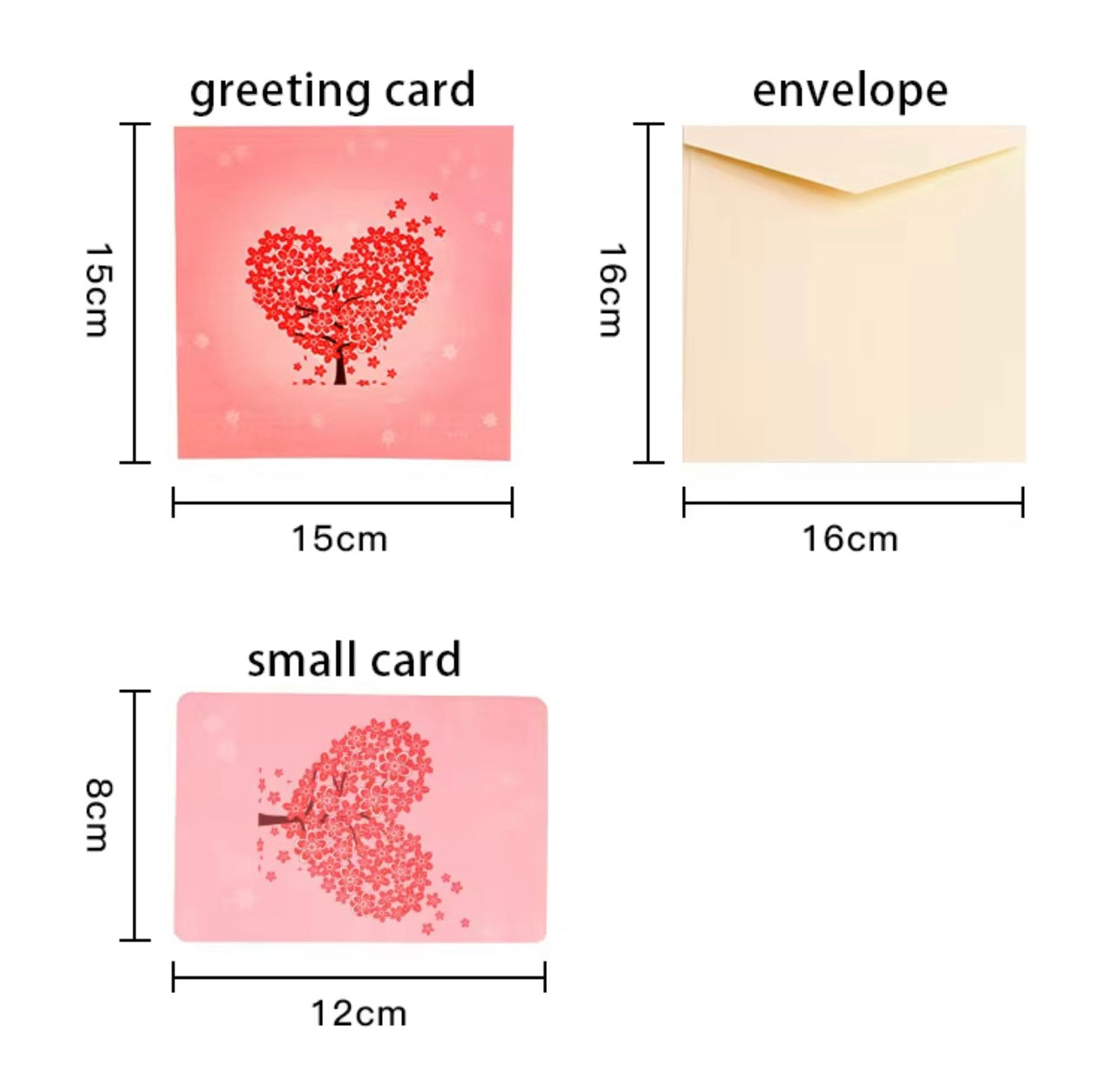 ๐ธ 3D Paper Carving Greeting Card โ Heart Cherry Blossom Tree
