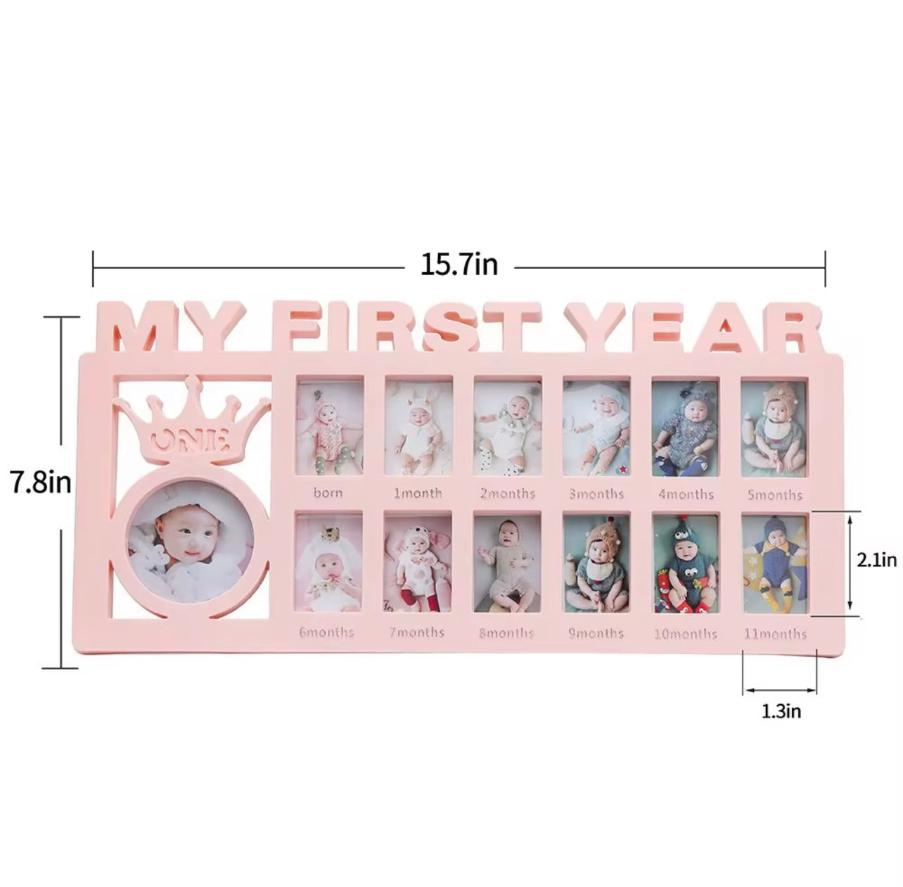 My First Year – Baby Photo Frame Keepsake (0–12 Months) with Custom Photo Printing