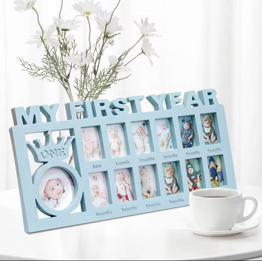 My First Year – Baby Photo Frame Keepsake (0–12 Months) with Custom Photo Printing