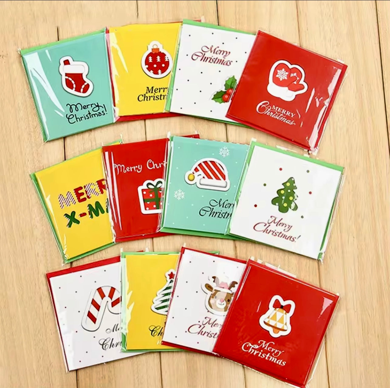 12-Pack Mini Christmas Greeting Cards