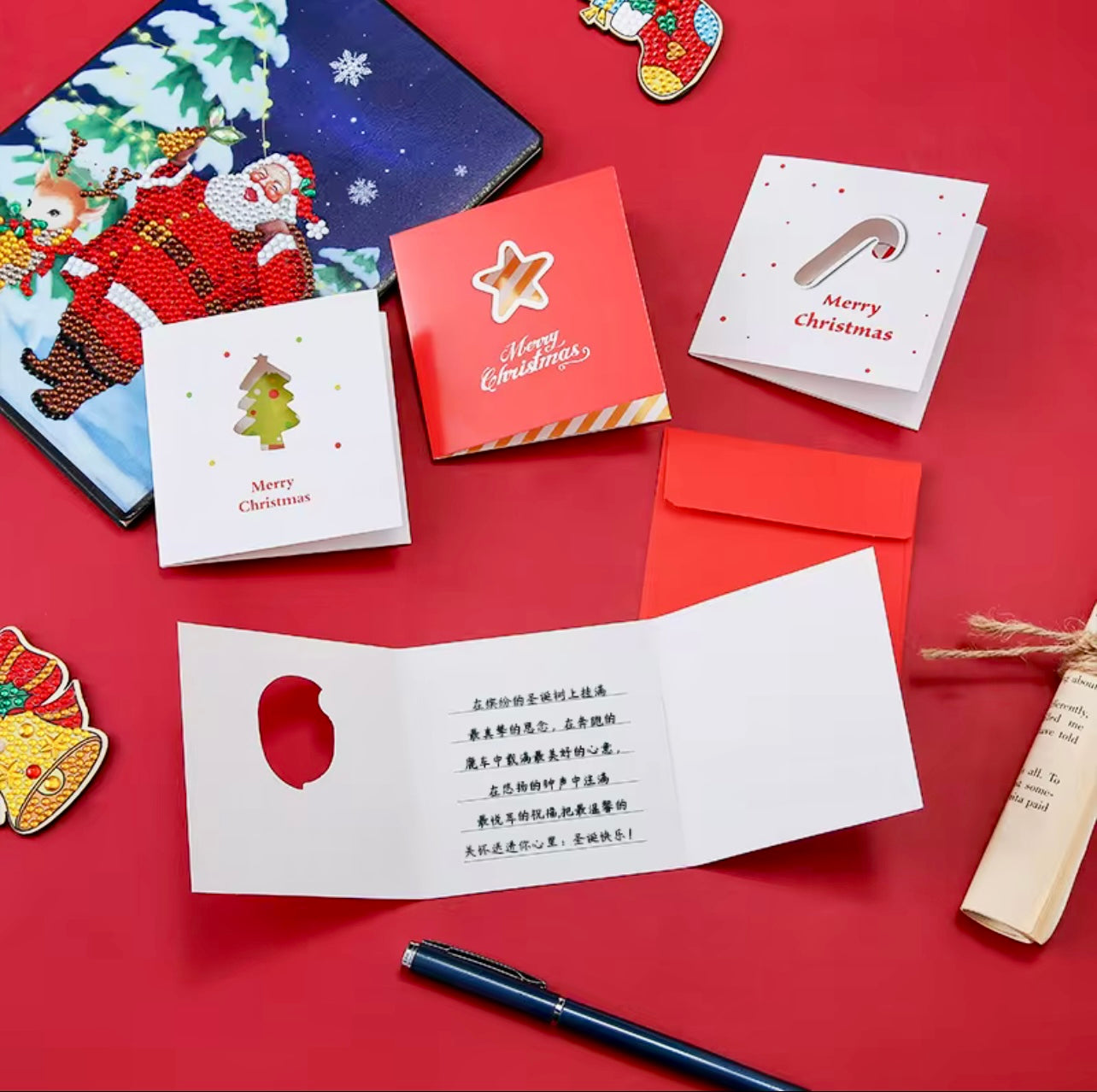 12-Pack Mini Christmas Greeting Cards